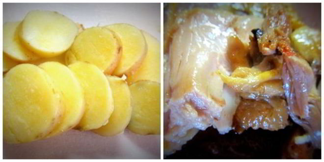 Рецепт салата из зеленой стручковой фасоли с картофелем и цыпленком конфи под соусом винегрет