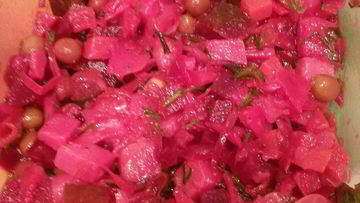 Рецепт Винегрета из запеченных овощей с квашеной капустой