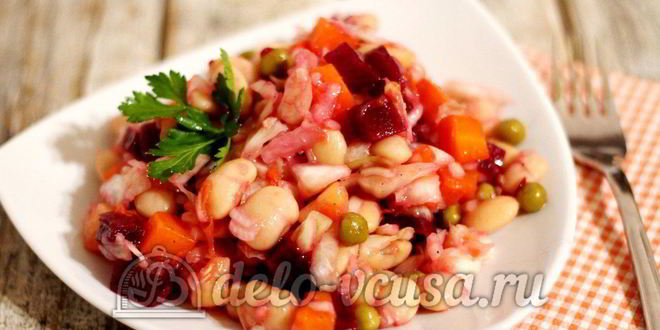 Рецепт винегрета с фасолью