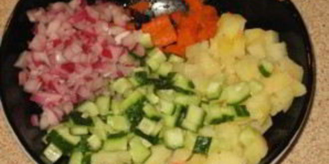 Рецепт винегрета с огурцами