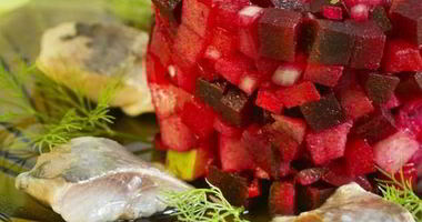 Рецепт Винегрета с яблоками и сельдью