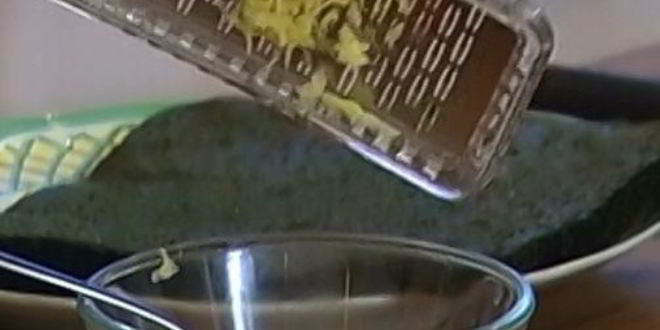 Рецепт японского салата с языком и карамелизированной грушей