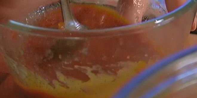 Рецепт японского салата с языком и карамелизированной грушей