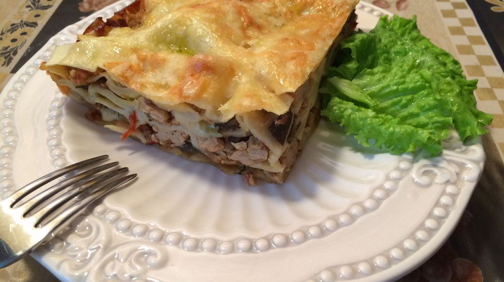 Как приготовить мясную лазанья с бешамель и болонезе с баклажаном