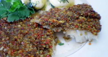 Рецепт Рыбы запеченной с соусом песто