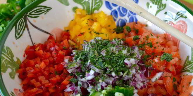 Рецепт израильского салата сальса