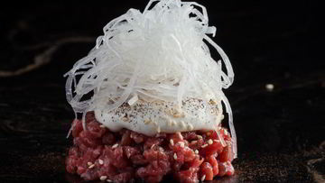 Рецепт Тартара из говядины с таледжио и дайконом