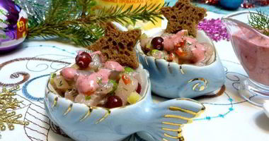 Рецепт Тартара из муксуна с брусничным соусом