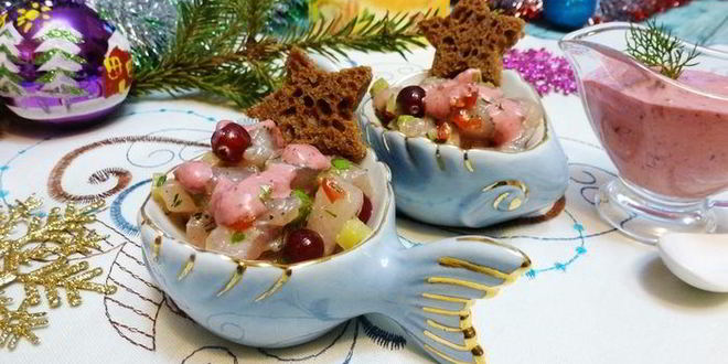 Рецепт тартара из муксуна с брусничным соусом