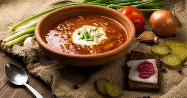 Рецепт Борща с фасолью и солеными огурцами