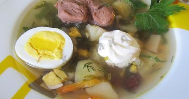 Рецепт Зеленого борща с крапивой, щавелем и яйцом