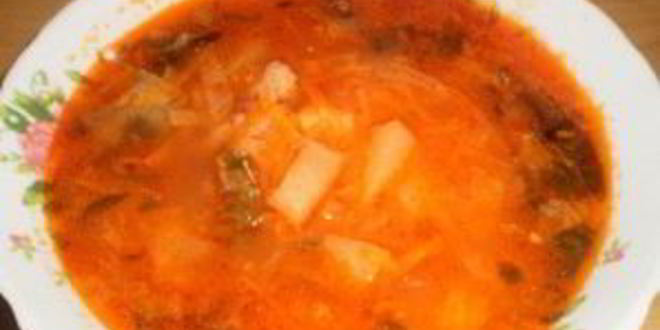 Рецепт зеленого борща с щавелем и томатом