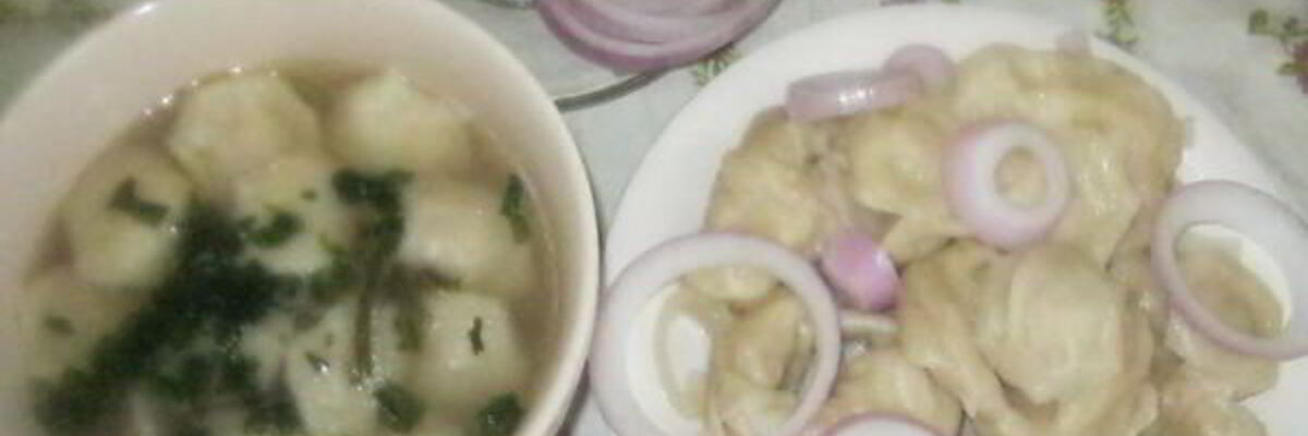 Рецепт Крэплаха — домашних пельменей в бульоне