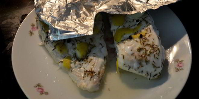 Рецепт палтуса в лимонно-тимьянном бульоне