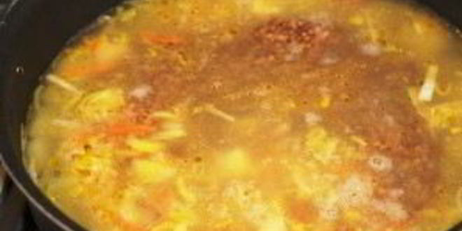 Рецепт простого супа на мясном бульоне