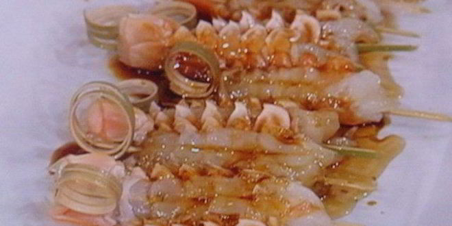 Рецепт гаспачо из паприки с пикантно замаринованной креветкой