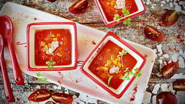 Рецепт Гаспачо с печенью трески