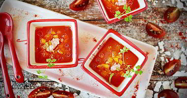 Рецепт Гаспачо с печенью трески