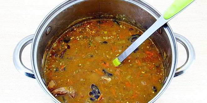 Рецепт горохового супа с грибами