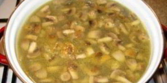 Рецепт грибного супа с чечевицей