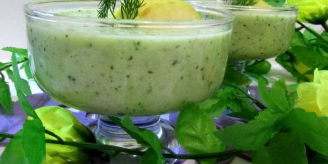 Рецепт холодного супа-пюре зеленого микс