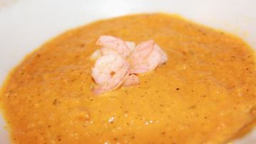 Рецепт Крема-супа из тыквы с креветками