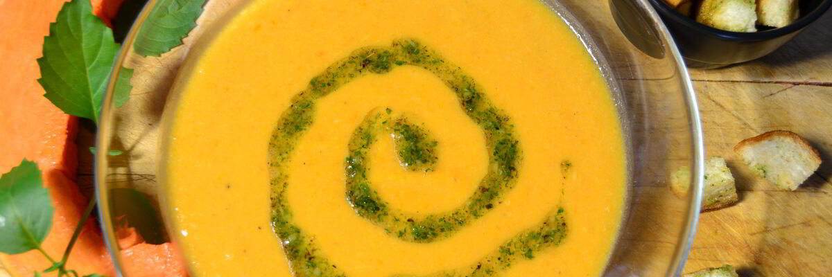 Рецепт Крема-супа из тыквы с пшеничными сухариками