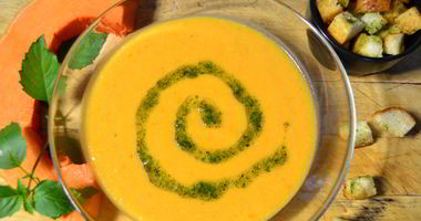 Рецепт Крема-супа из тыквы с пшеничными сухариками