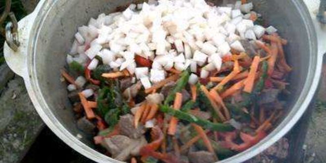 Рецепт лагмана в казане на костре