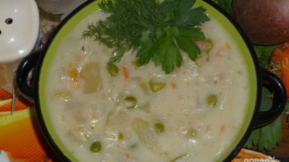 Как приготовить сырно-молочный суп с овощами