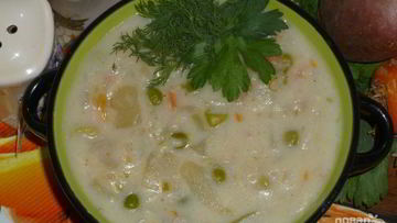 Рецепт Сырно-молочного суп с овощами