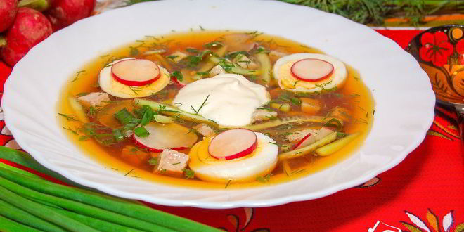 Рецепт окрошки мясной