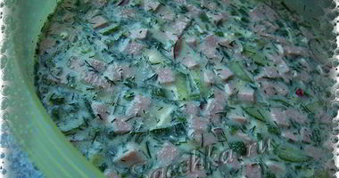 Рецепт Окрошки на кефире с минералкой