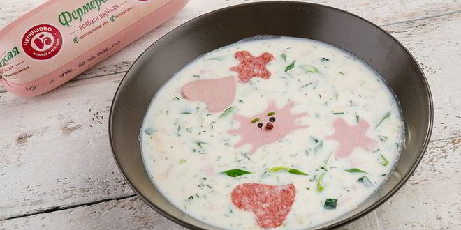 Рецепт окрошки на кефире