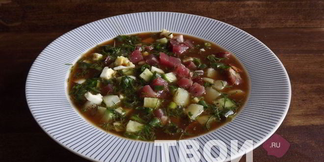 Рецепт окрошки на квасе