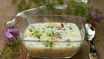 Рецепт Окрошки на сметане и минеральной воде