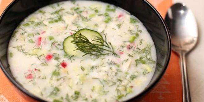 Рецепт окрошки на тане с курицей