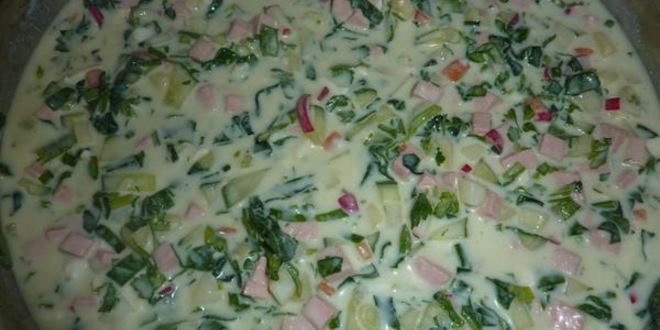 Рецепт окрошки с редисом и шпинатом