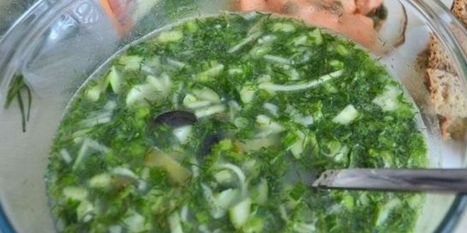 Рецепт окрошки с рыбой