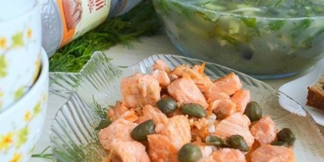 Рецепт окрошки с рыбой