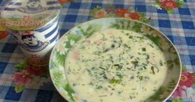 Рецепт Овощной окрошки на кефире