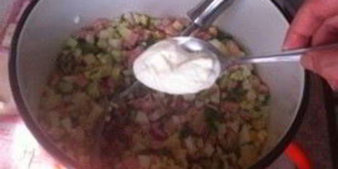 Рецепт сельдереевой окрошки на кефире