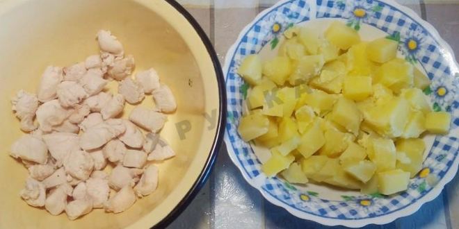 Рецепт вкусной окрошки с курицей на кефире