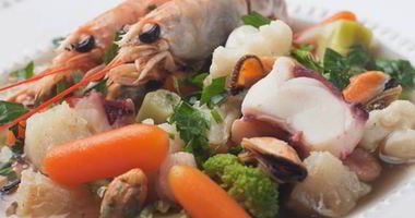 Рецепт Легкого супа с креветками, овощами и кинзой