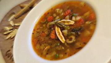 Рецепт Минестроне со спаржей и артишоками