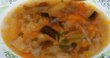 Рецепт Овощного супа с грибами и баклажаном