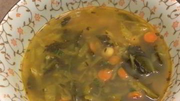 Рецепт Овощного супа с капустой и шпинатом