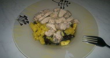 Рецепт Бобовой похлебки с индейкой, ананасом и сельдереем