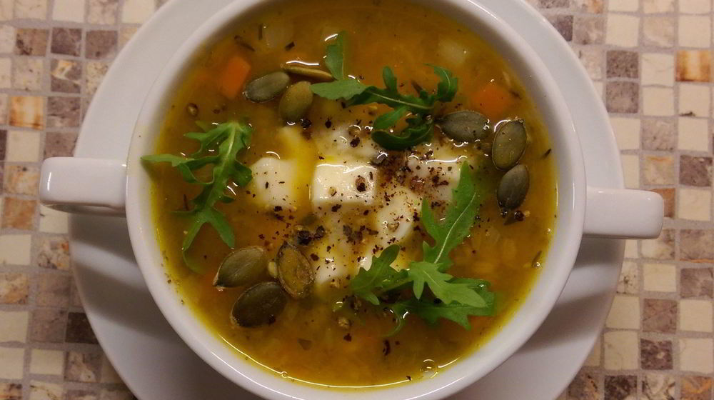 Как приготовить чечевичную похлебку с тыквой и моцареллой