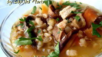 Рецепт Грибной похлебки с перловкой и курицей